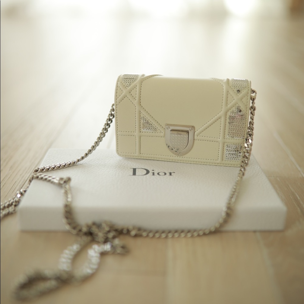 Christian Dior White Baby Diorama Flap Bag